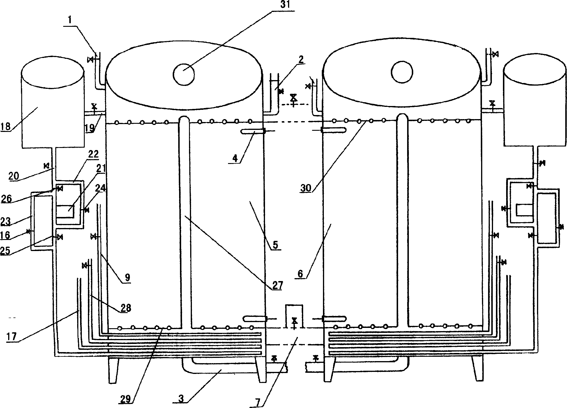 Suspension air vibration twin-cylinder dyeing machine