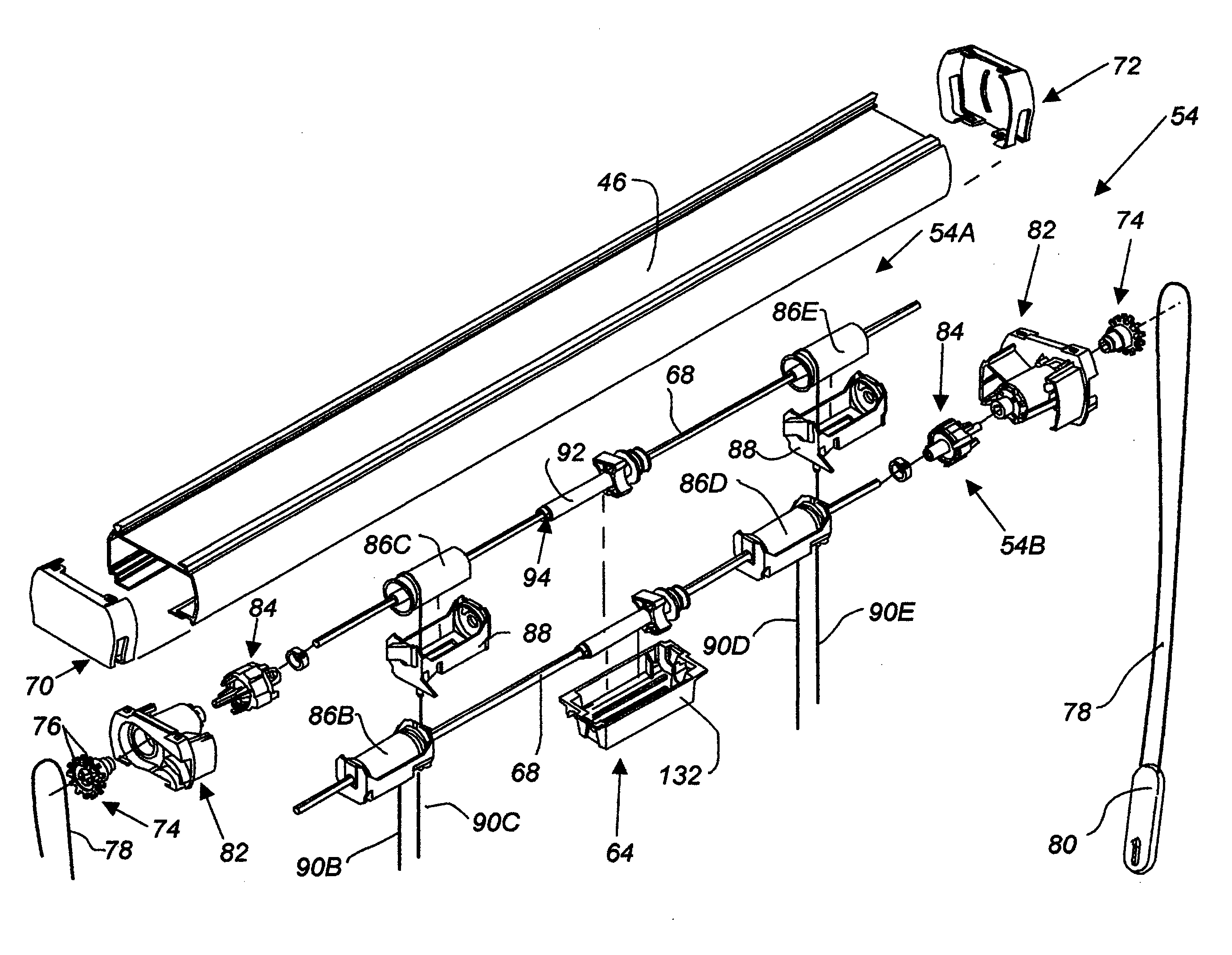 Cord Tension Control for Top Down/Bottom Up Covering for Architectural Openings