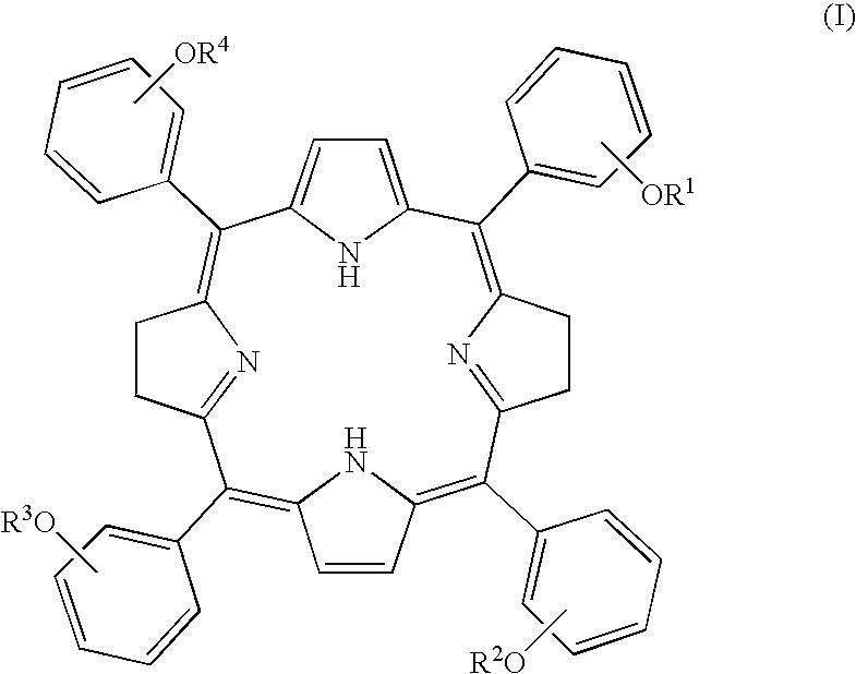Tetraphenylbacteriochlorin derivatives and compositions containing the same
