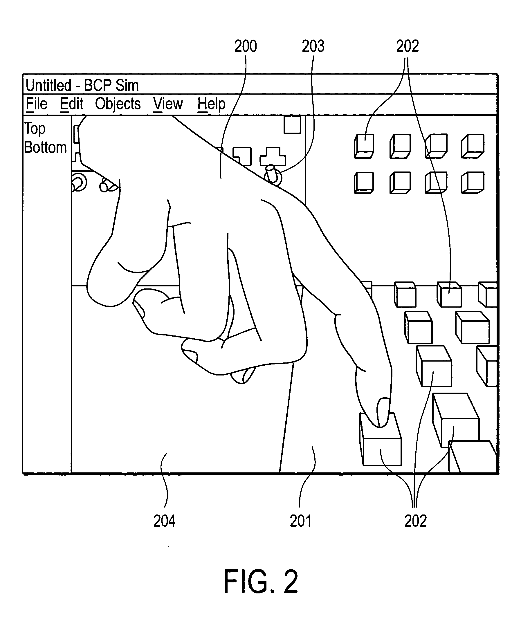 System and method for constraining a graphical hand from penetrating simulated graphical objects