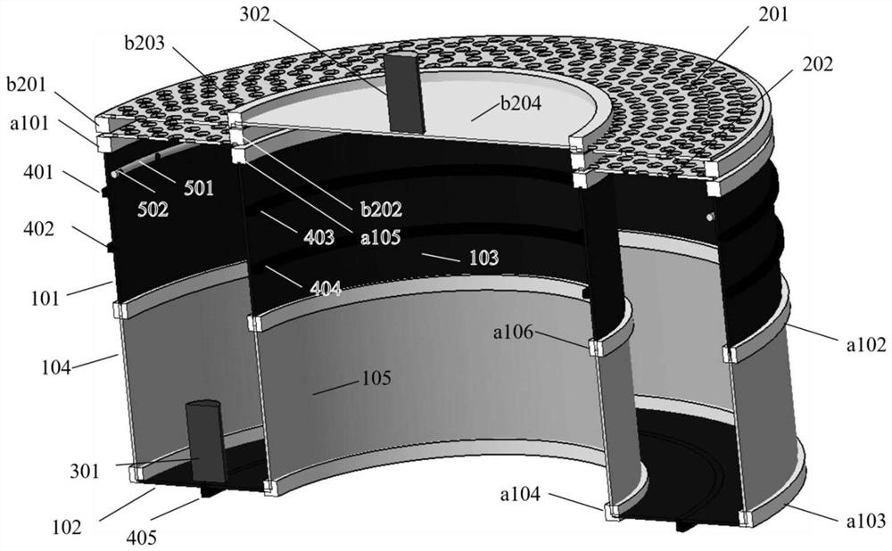 Mixed-effect ring type ion thruster based on segmented anode