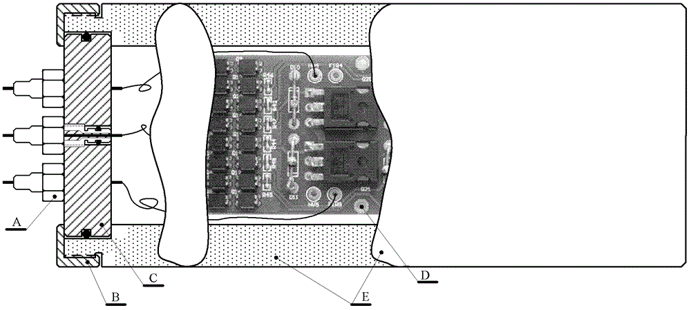 Excitation circuit of transducer array of three-dimensional acoustic wave downhole instrument