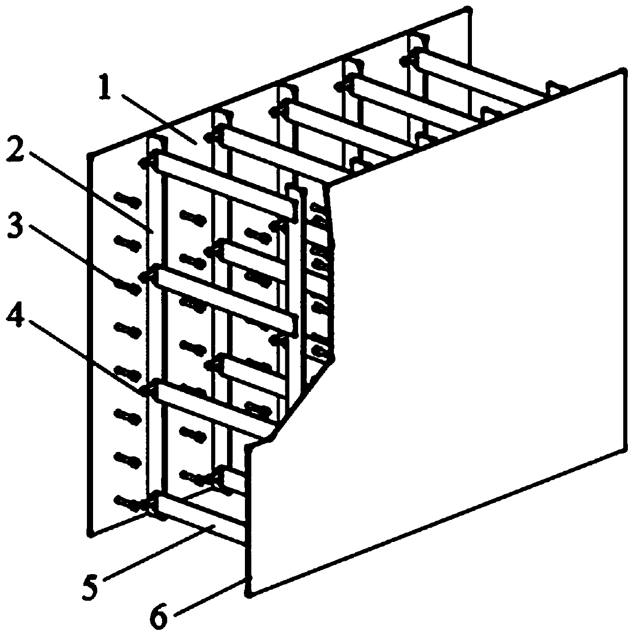 Double steel plate and concrete composite wall and construction method thereof