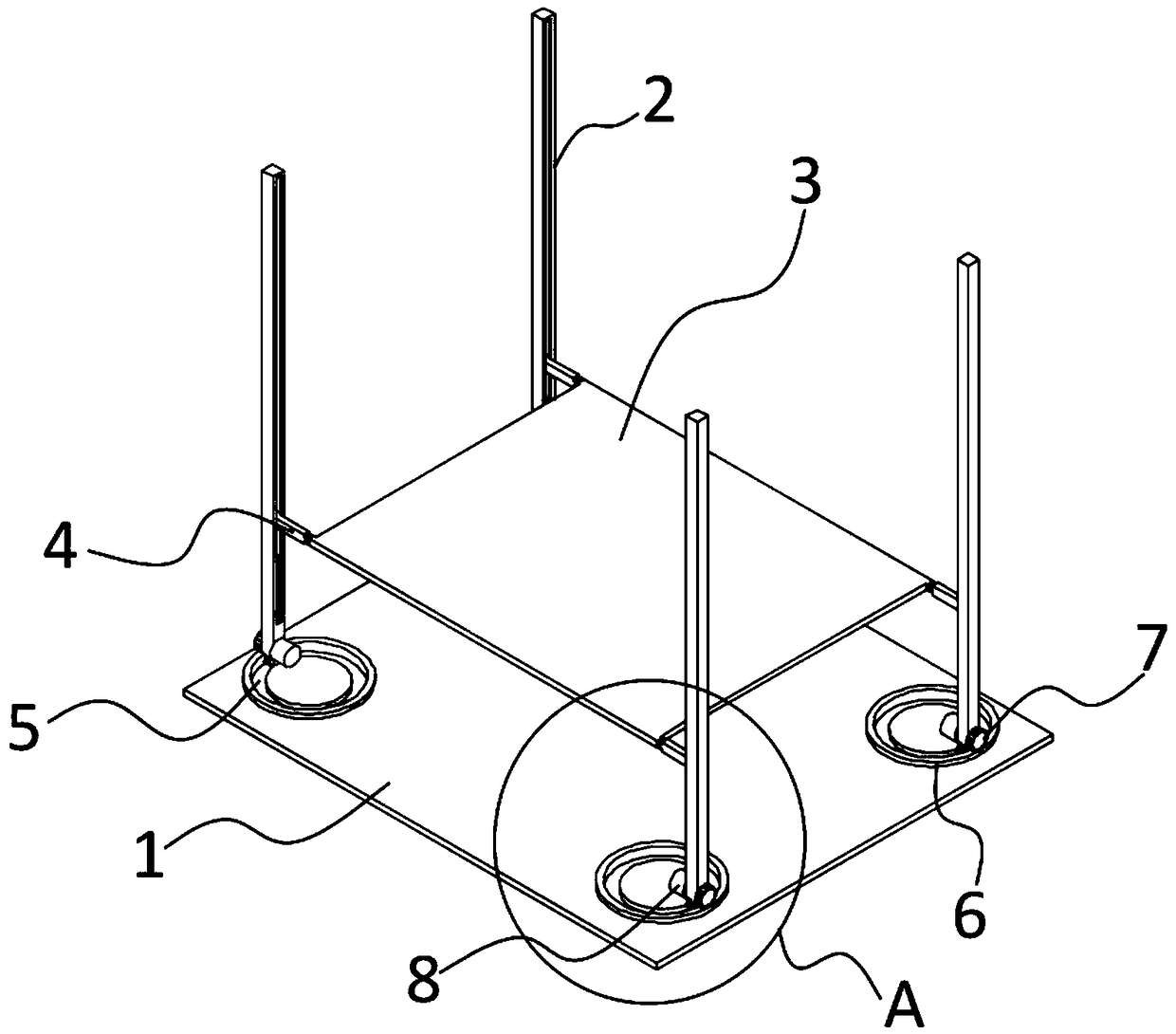 Four-upright hoist with rotatable uprights