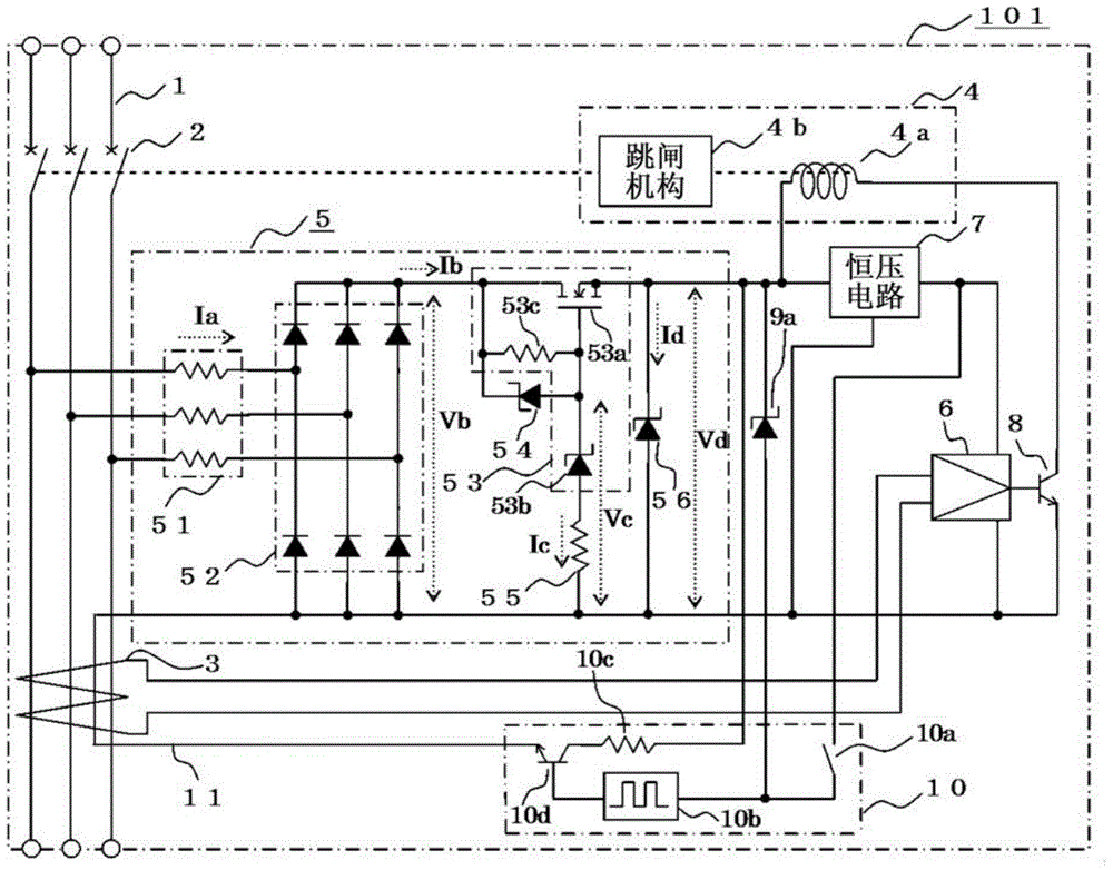 Leakage circuit breaker