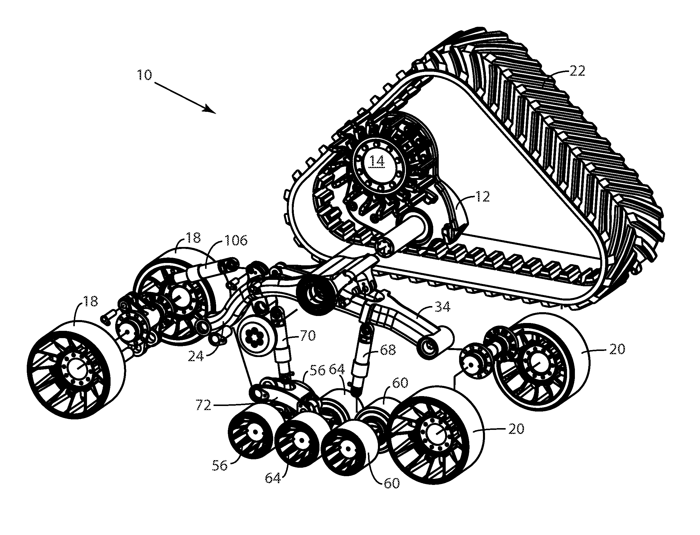 Track-module bogie-suspension system