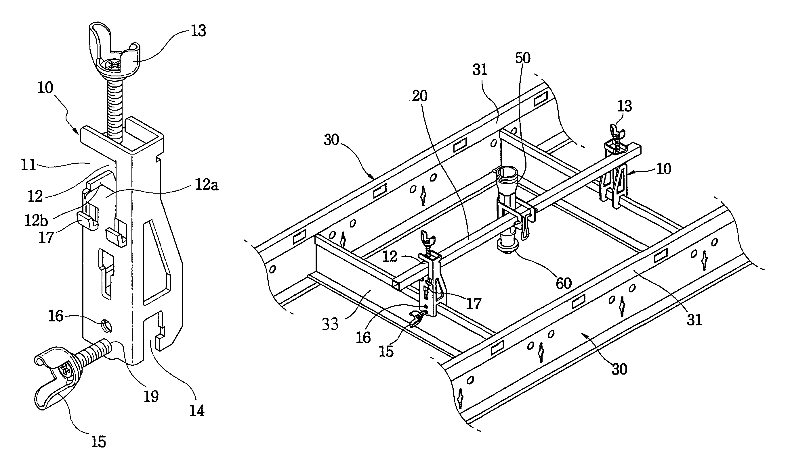 Stock bar and horizontal bar coupling device for mounting sprinkler