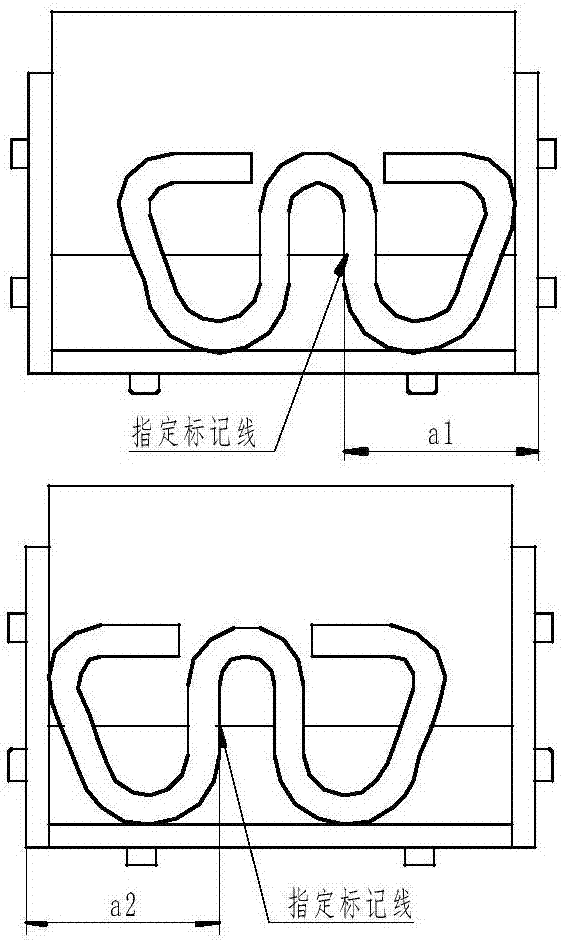 Omega-shaped sliding block type rapid inspection fixture for inspecting degree of symmetry of elastic strip and inspection method