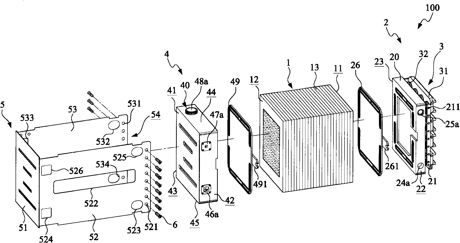 Pressure-bearing assembling structure of fuel cell module