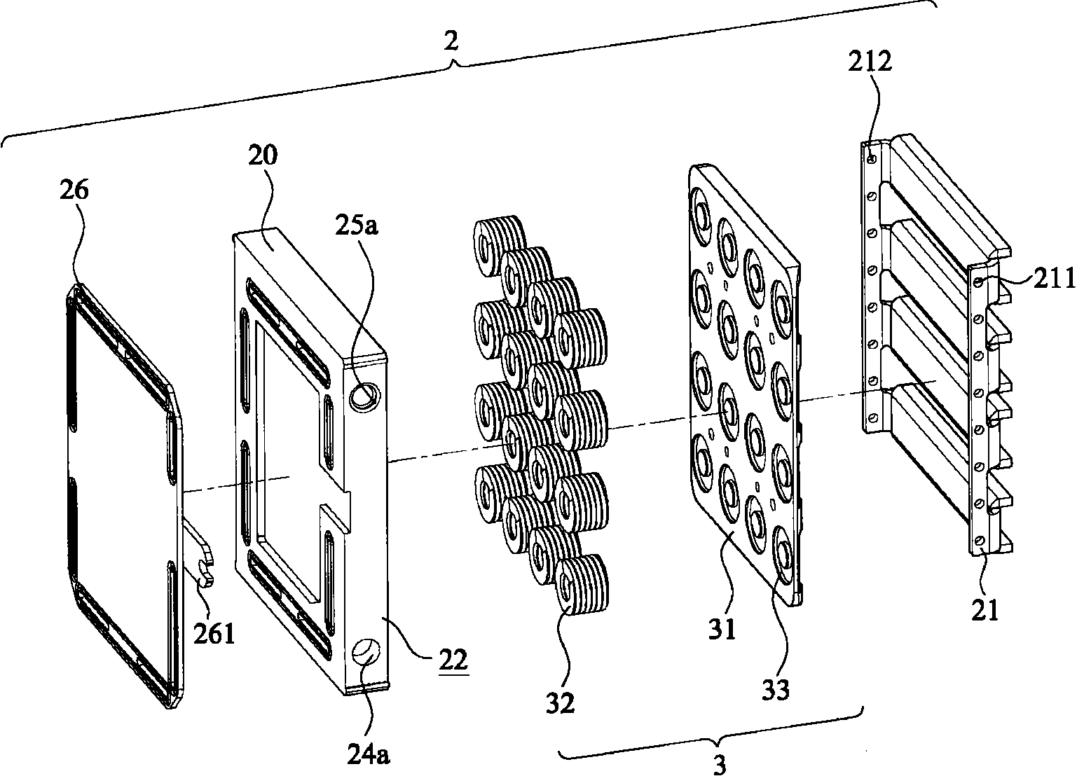 Pressure-bearing assembling structure of fuel cell module
