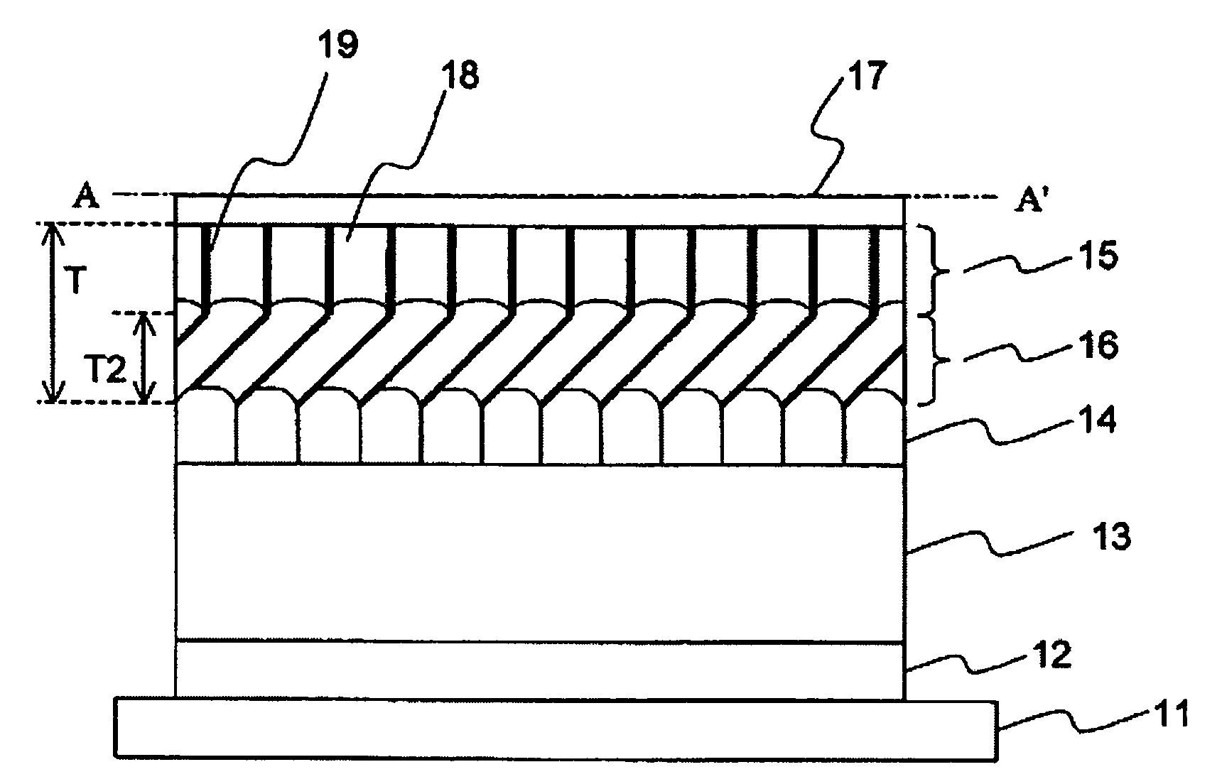 Magnetic recording medium containing first and second recording layers, each layer containing a columnar structure