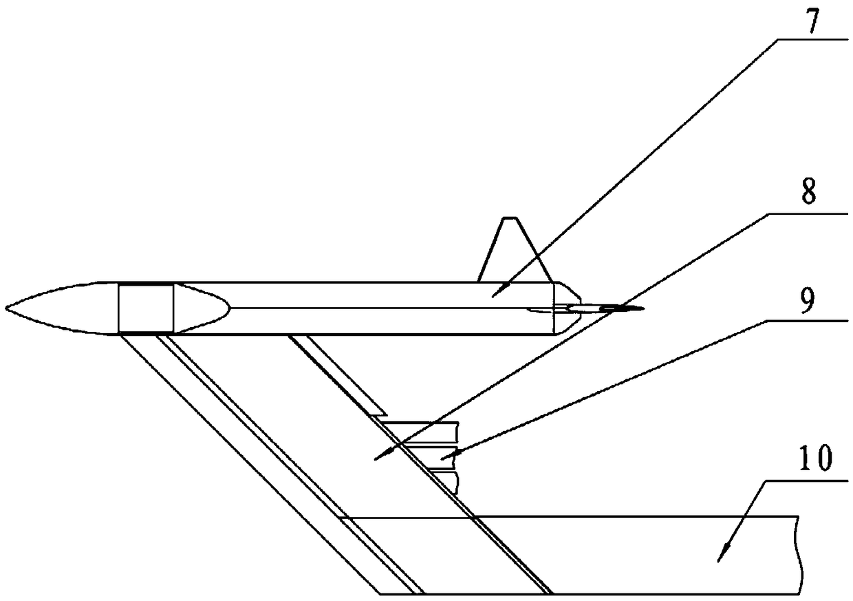 Ventilation support arm device applied to dual-throat thrust vector nozzle