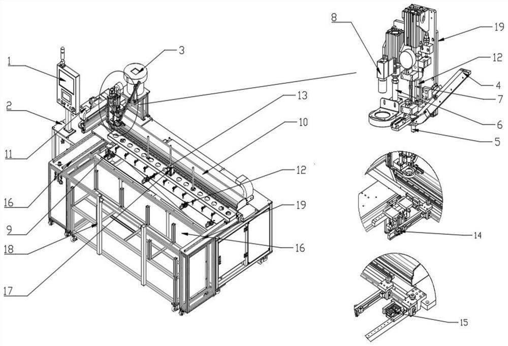 Graphite boat sheet sticking point automatic assembling and disassembling equipment based on visual inspection system