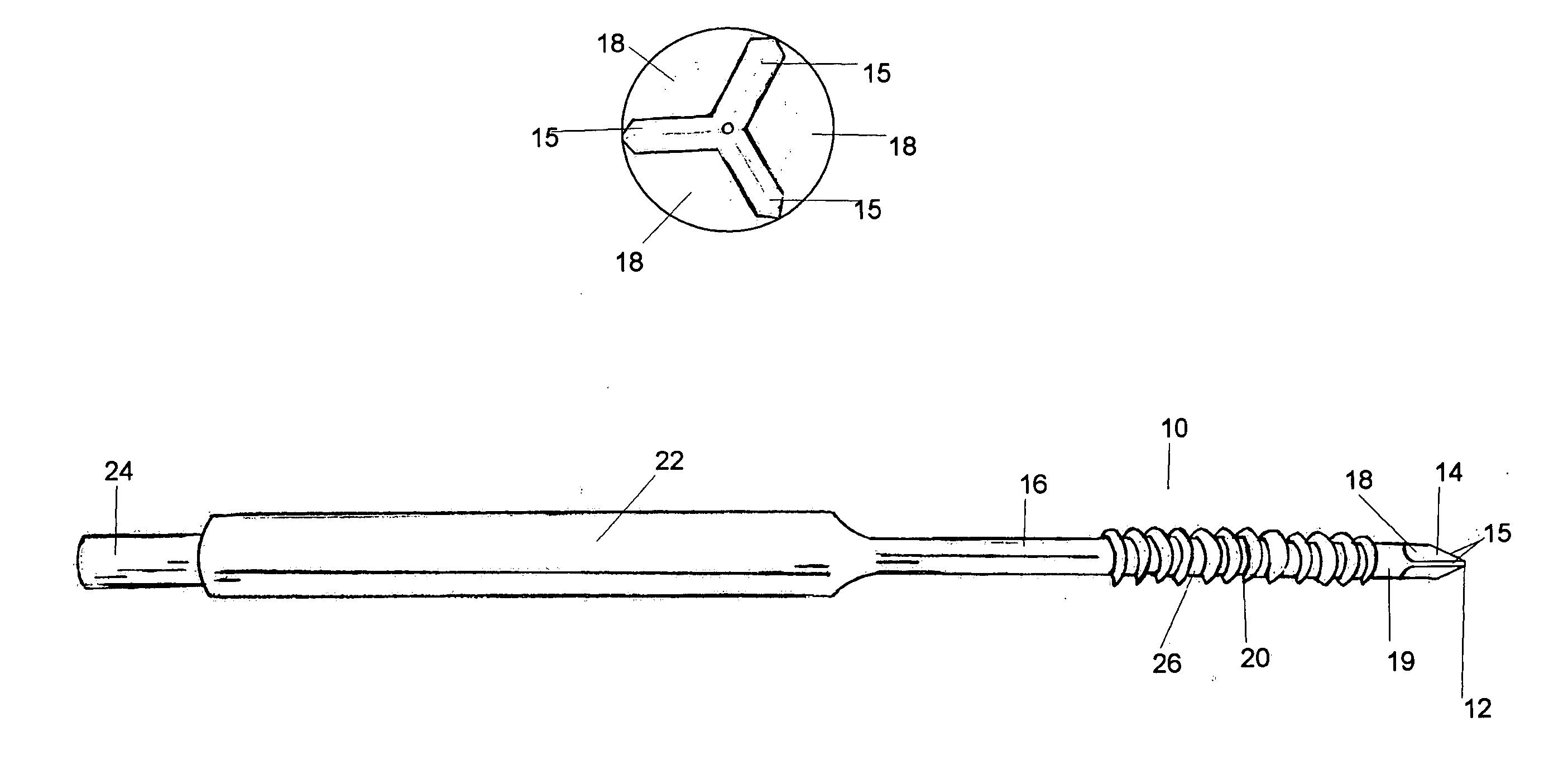 Method and device for drilling and tapping a bore for a bone screw