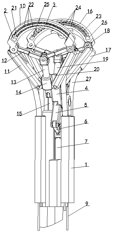 Retracting arc cutting and stitching instrument