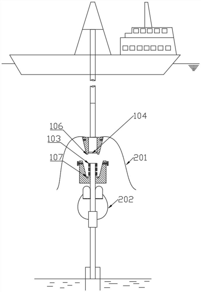 Emergency release device with tie-back function and method