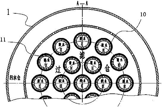 An annular pressure filtering device without filter material