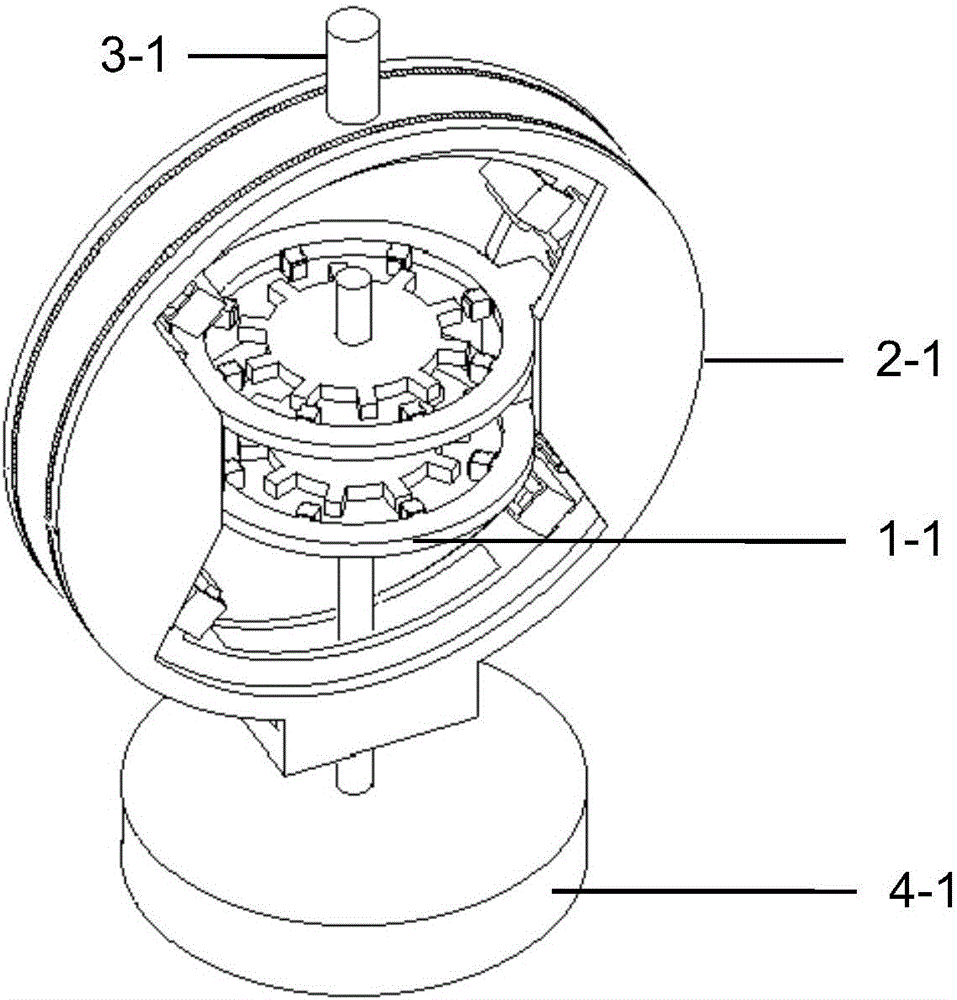 Two-degree-freedom mixed type stepping motor with orthogonal cylindrical structure for robot