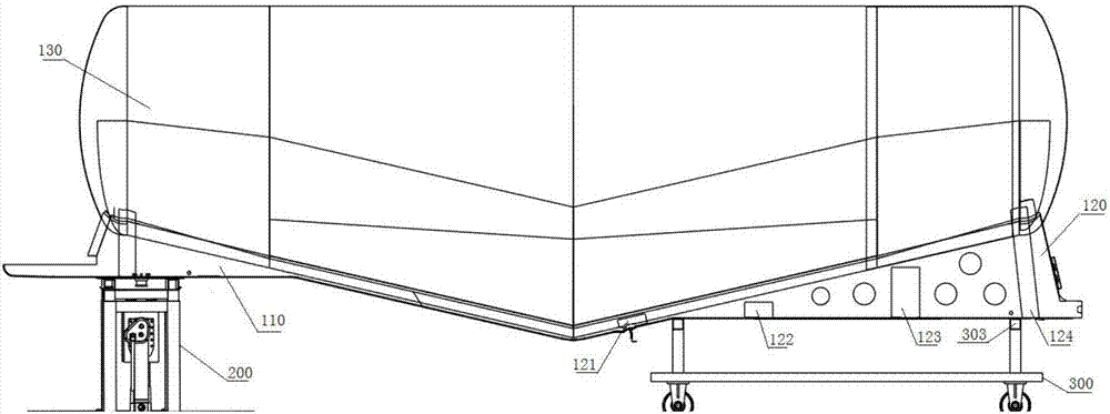 Auxiliary tool for front-and-back semitrailer tank base fixed-position welding and using method
