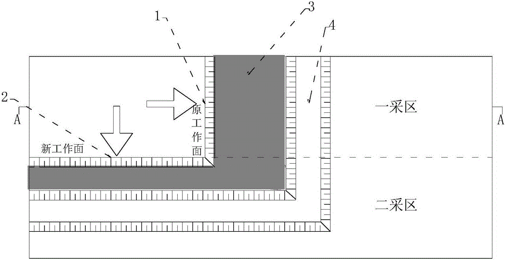 Gentle wall milling method at parallel milling area end under complex geological structure