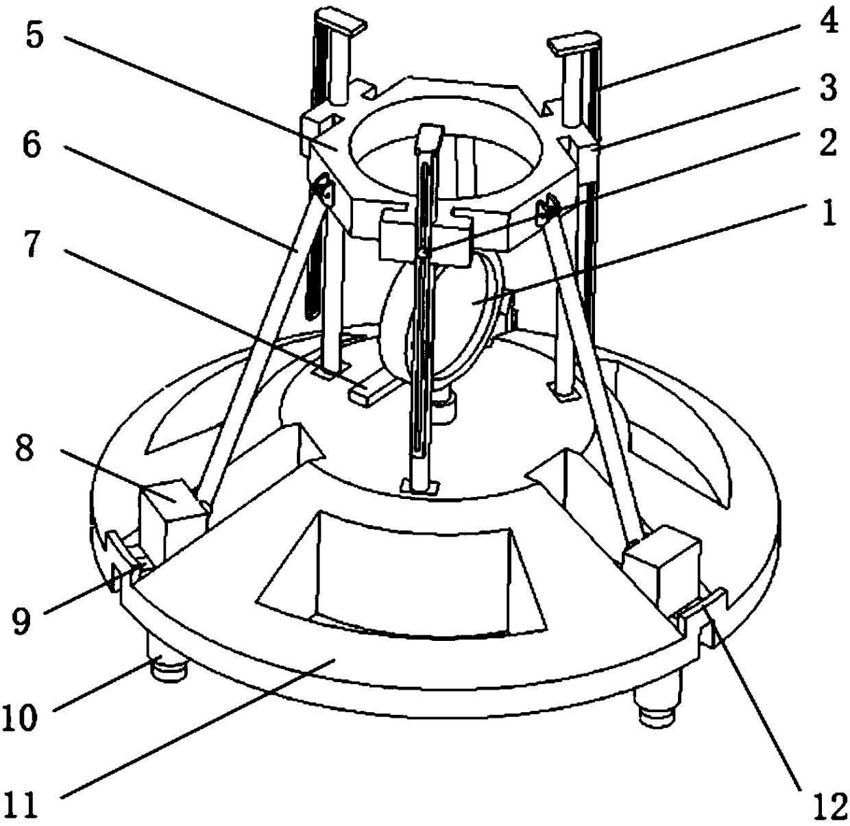 Spherometer with adjustable measuring diameter, and measuring method for radius of curvature and offset