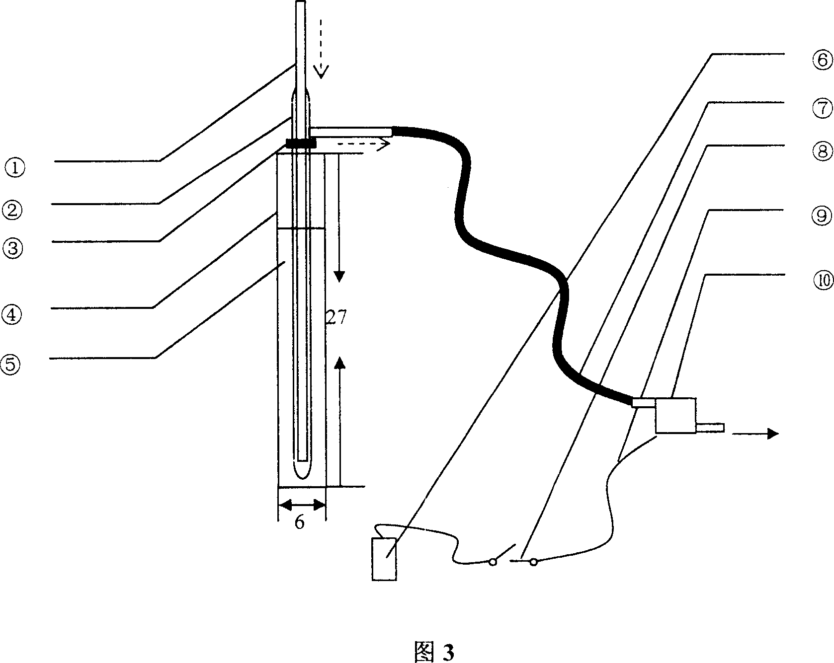 Atmosphere vapour gradient sampling device and its application method