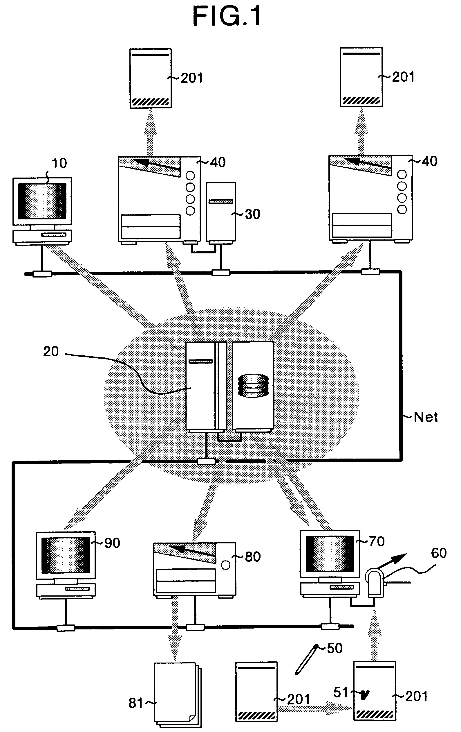 Intermediate address table for converting position information to an address of a link structure correlated information file on a hypertext document