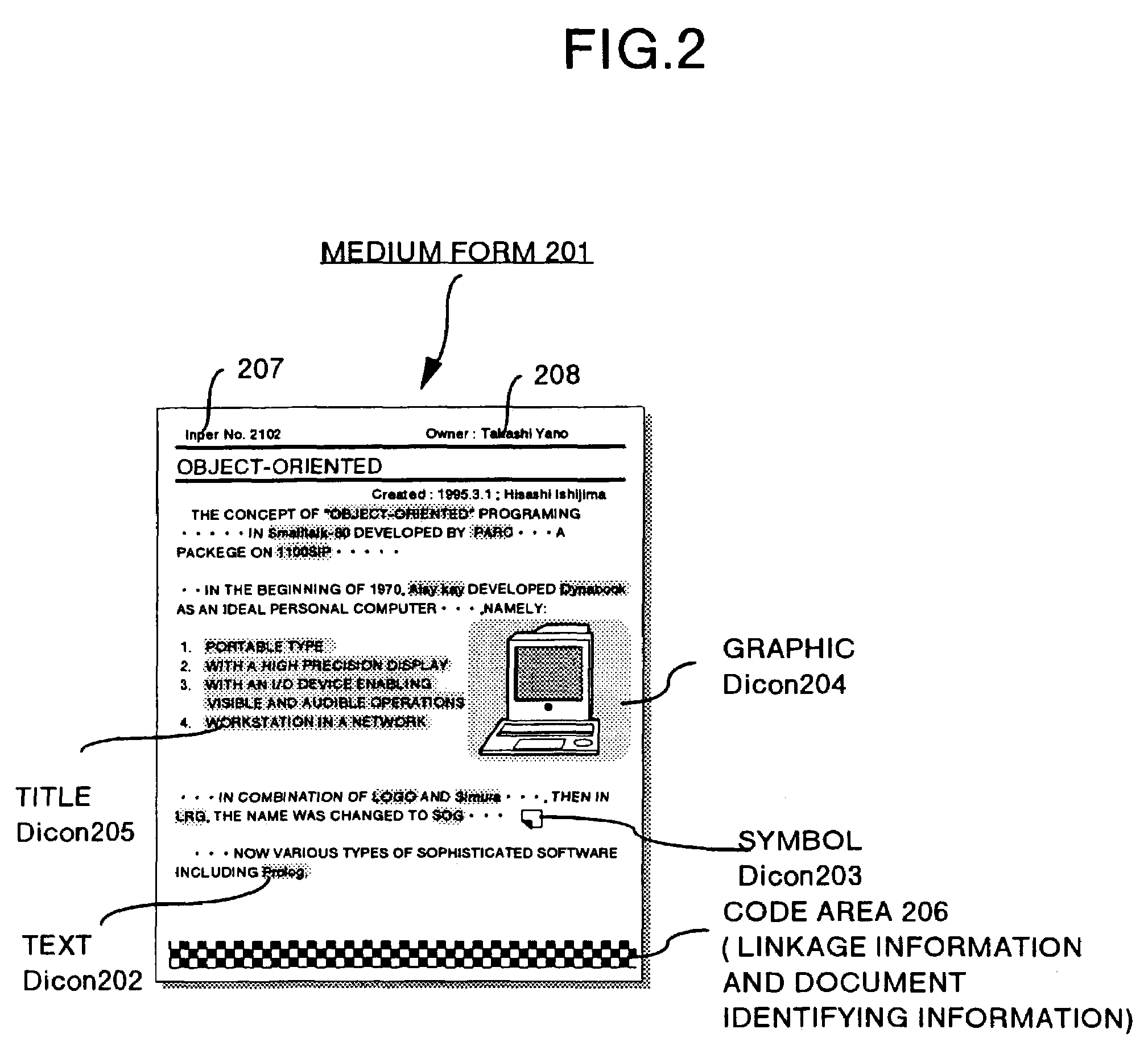 Intermediate address table for converting position information to an address of a link structure correlated information file on a hypertext document
