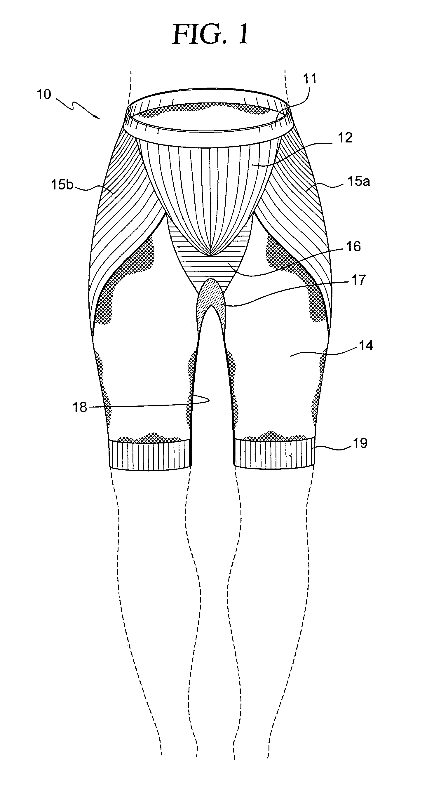 Circularly knit undergarment having knit-in support panels and derriere cup fullness