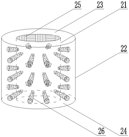 Small circulating filtering device structure for interior of liquid