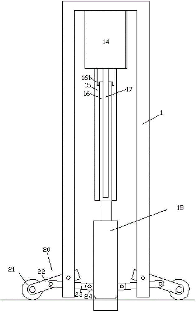 Roadblock device with spline type guide device and use method