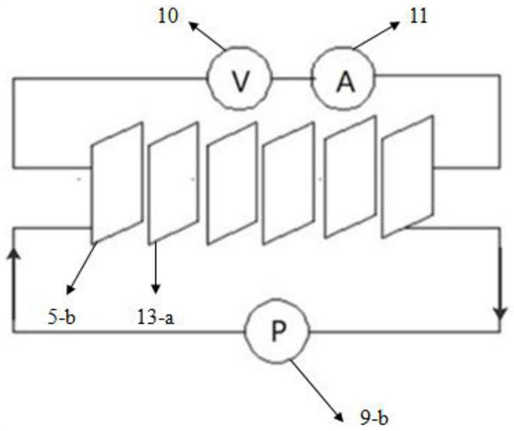 Partition-plate-free reverse electrodialysis salinity gradient energy power generation device