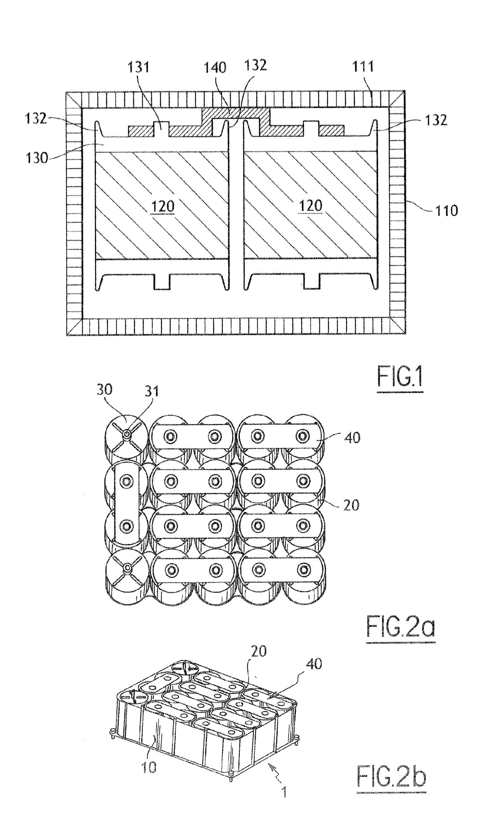 Module for electrical energy storage assemblies having a flat connecting strip