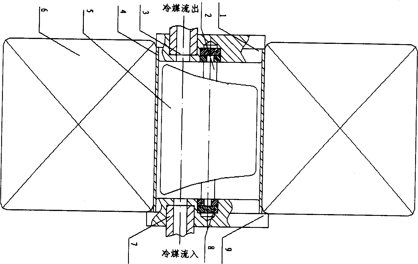 Directly-acting rotary electronic expansion valve