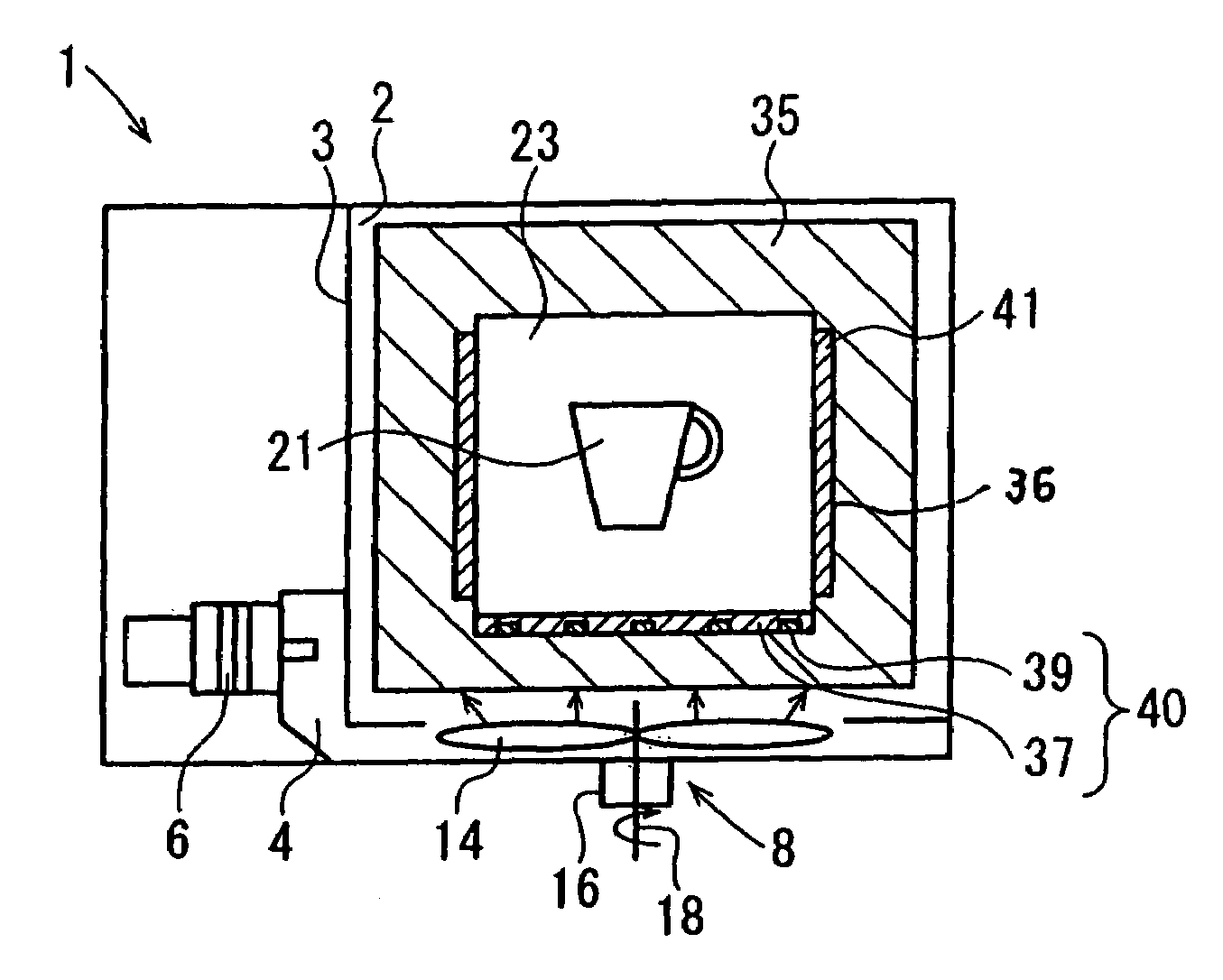 Microwave burning furnace including heating element having two types of materials