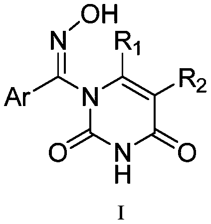 1-Aromatic aldoxime uracil and its preparation method