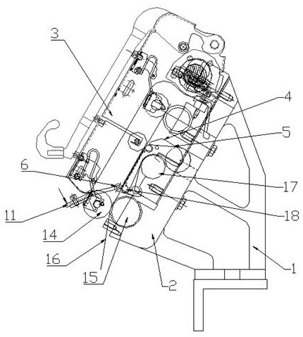 Front area adjustable pressure bar device of flax wet spinning frame and using method of device