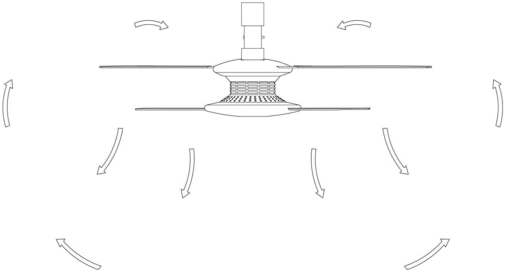 Ceiling fan with warming function