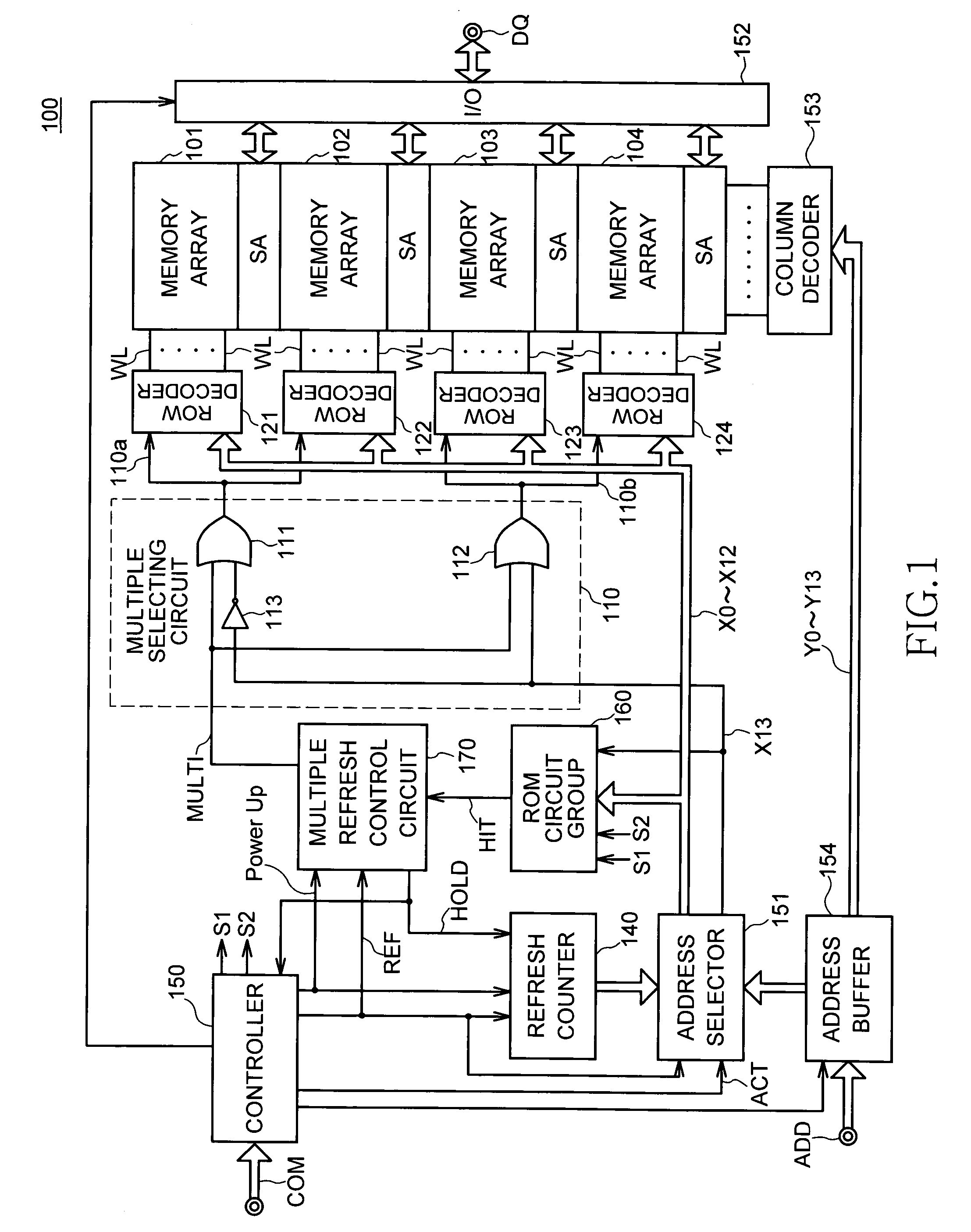 Semiconductor memory device that requires refresh operations