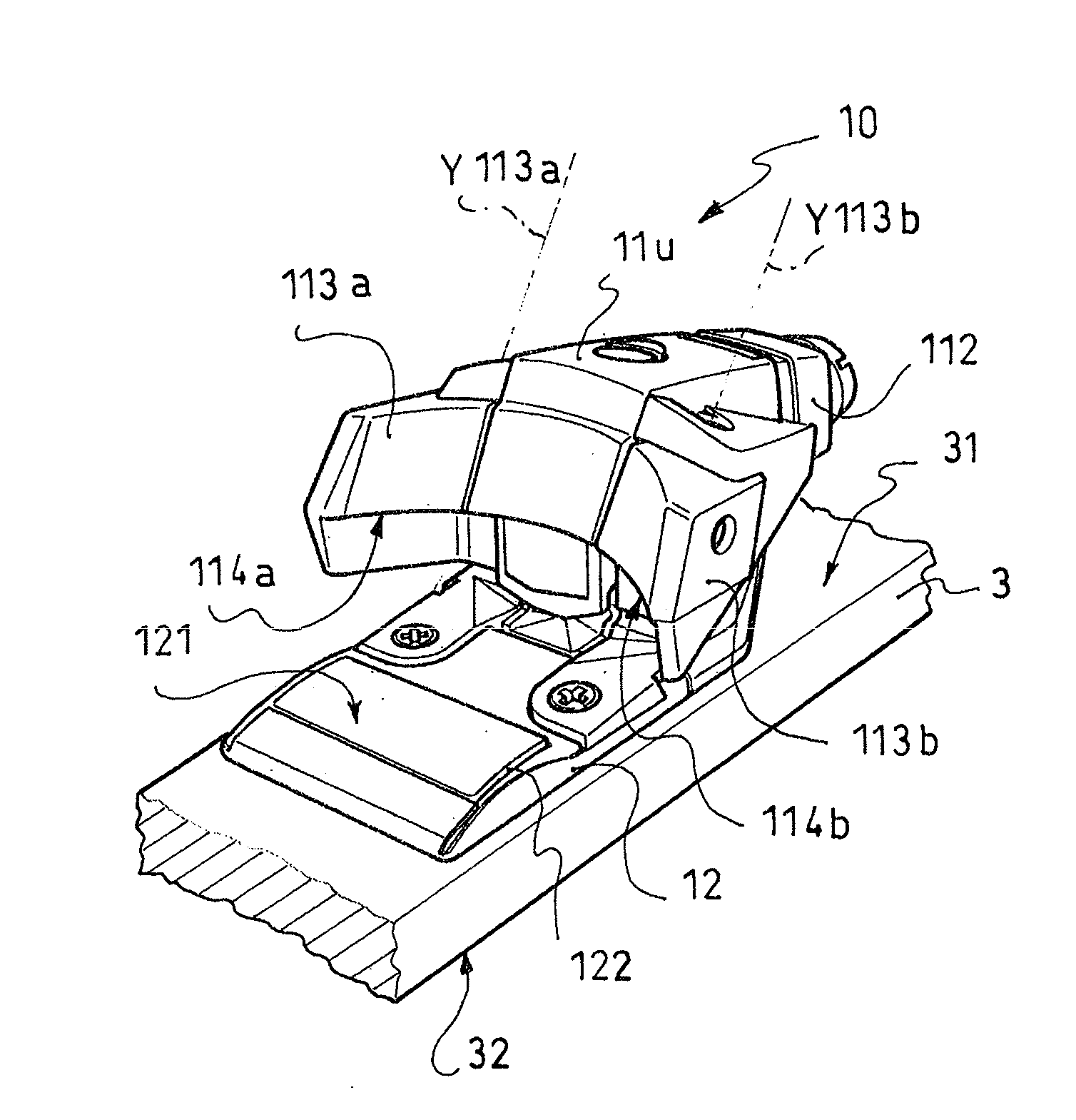 Binding for a boot on a gliding board