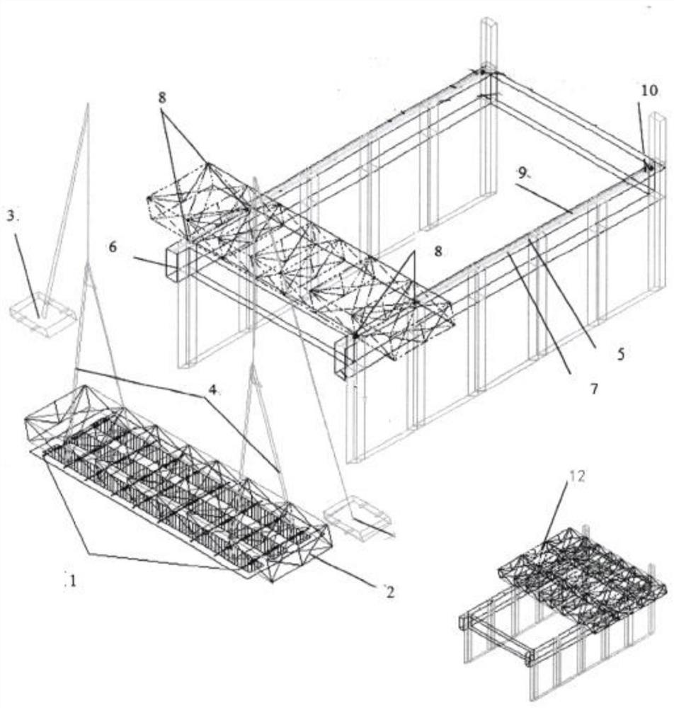 Rapid installation method of high-rise steel structure truss roof