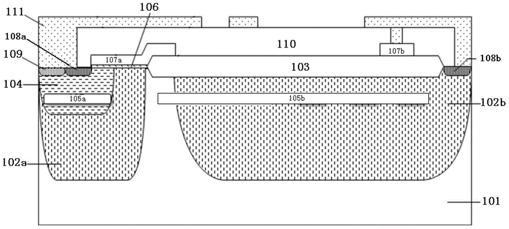 Isolated NLDMOS (N type Laterally Diffused Metal Oxide Semiconductor) device