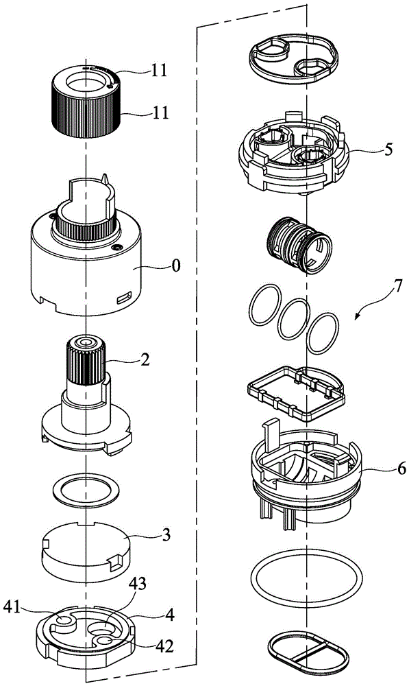 Valve element ceramic chip set structure with temperature capable of being precisely adjusted