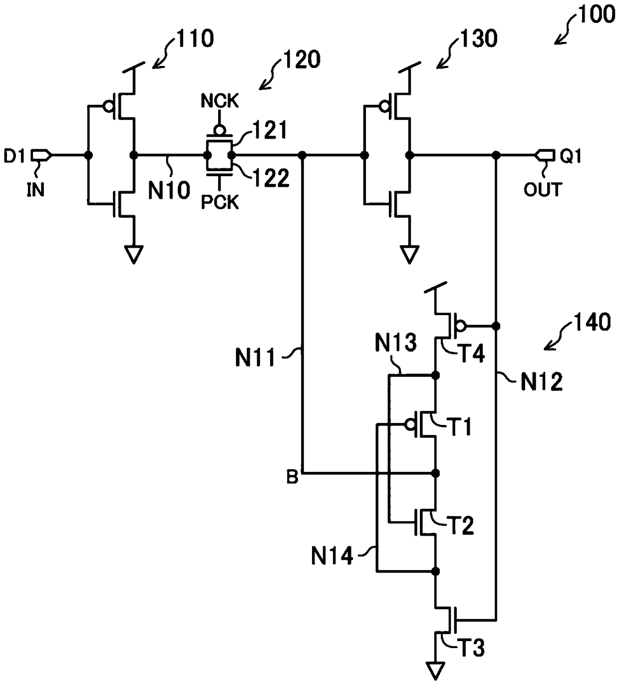 Semiconductor integrated circuit, latch circuit and flip-flop