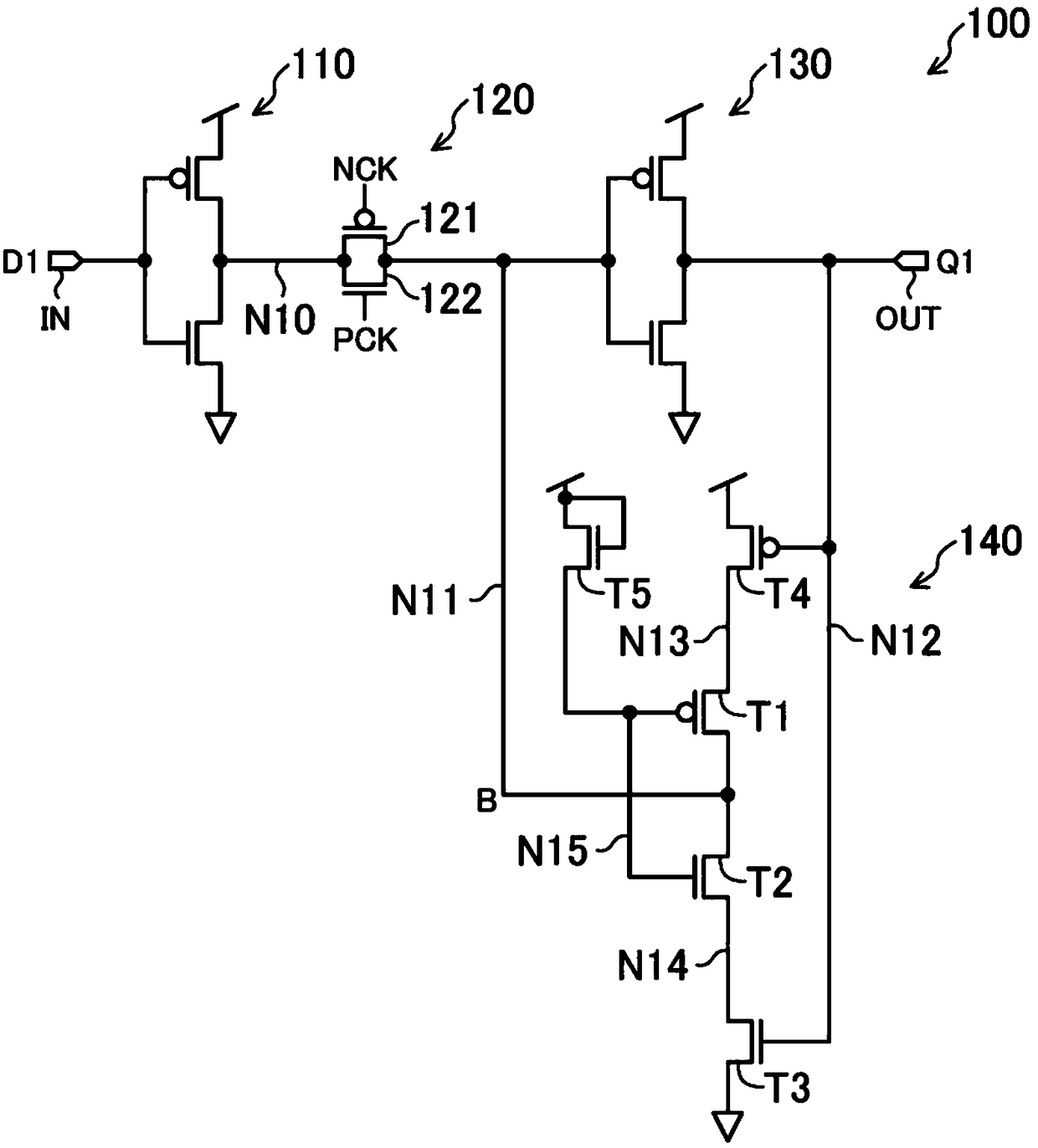 Semiconductor integrated circuit, latch circuit and flip-flop