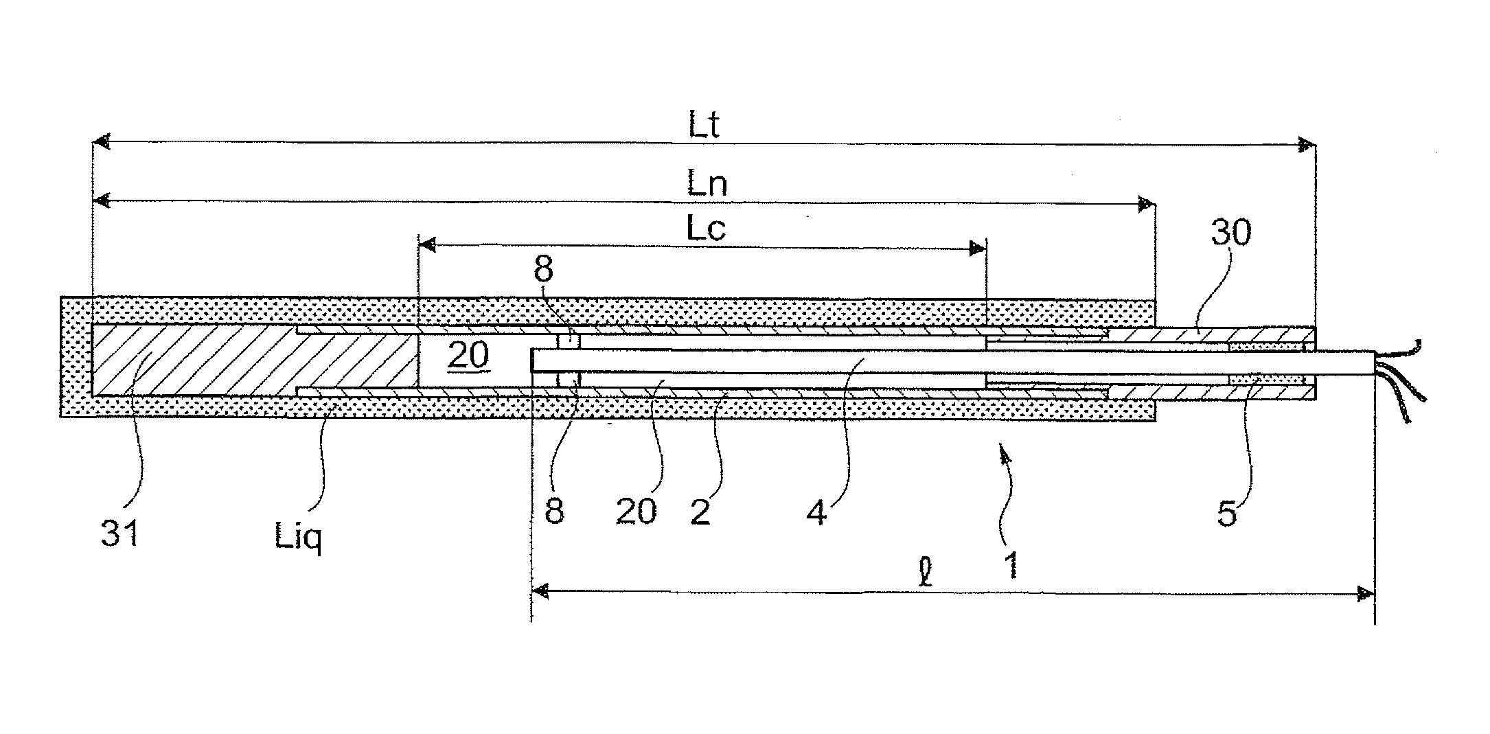 Rod thermometer device for detecting a temperature, use for the electrical simulation of nuclear fuel rods