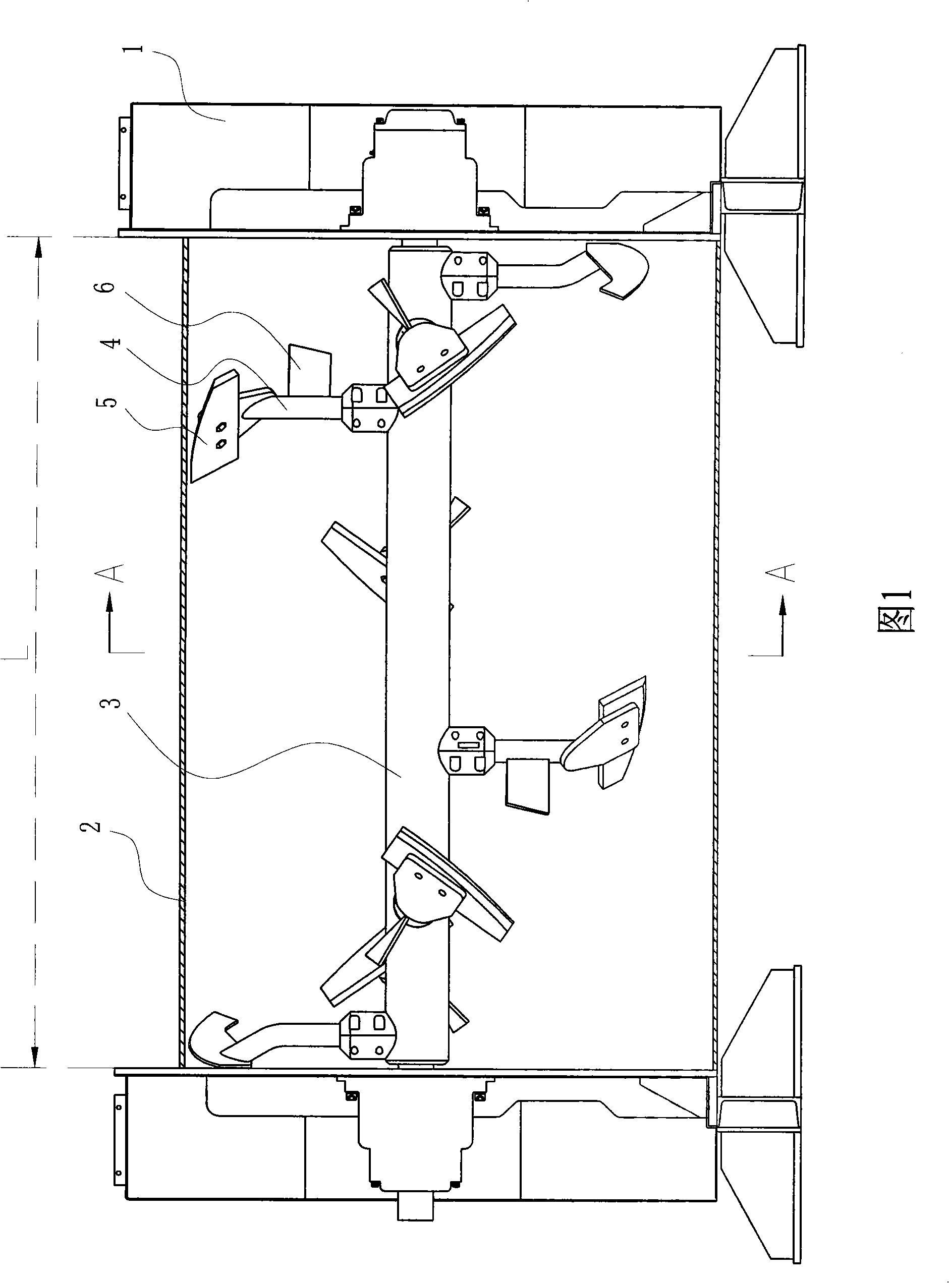 Horizontal type mixer with barrel configuration determined according to Froude number
