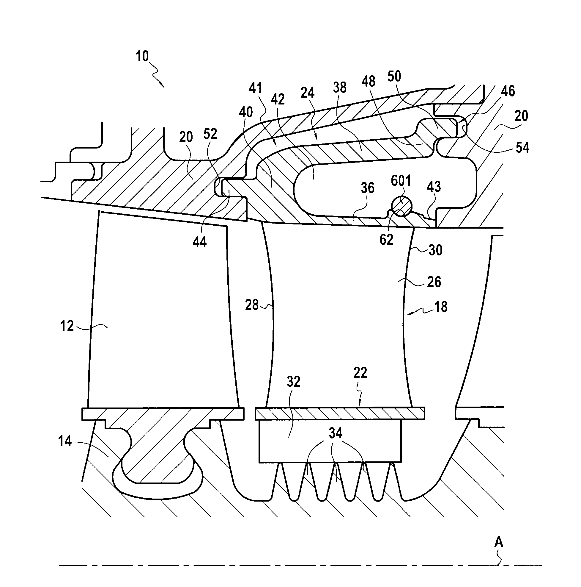 Angular sector of a stator for a turbine engine compressor, a turbine engine stator, and a turbine engine including such a sector