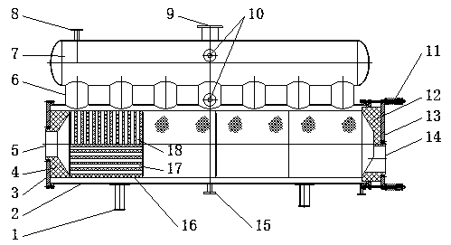 Energy-saving graphite heat exchanger utilizing methane chloride for achieving synthesis of heat energy and production method