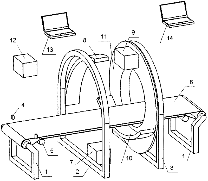 Examining system, examining method, CT (computed tomography) device and detecting device